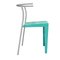 Italian Turquoise Chairs by Phillippe Stark from Kartell, 1988, Set of 4 4