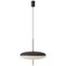 Pendant Lamp with Black and White Diffuser in Black Hardware by Gino Sarfatti for Astep 1