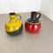 German Pottery Vases in Red and Yellow from Steuler Ceramics, 1970s, Set of 2 2