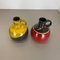 German Pottery Vases in Red and Yellow from Steuler Ceramics, 1970s, Set of 2 4