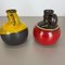 Jarrones alemanes de cerámica en rojo y amarillo de Steuler Ceramics, años 70. Juego de 2, Imagen 15
