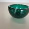 Italian Bullicante Green Bowl in Murano Glass, 1970s 13