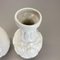 German White Floral Fat Lava Op Art Pottery Vase from BAY Ceramics, Set of 2 14