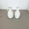 German White Floral Fat Lava Op Art Pottery Vase from BAY Ceramics, Set of 2, Image 2
