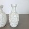 German White Floral Fat Lava Op Art Pottery Vase from BAY Ceramics, Set of 2, Image 10