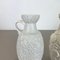 German White Floral Fat Lava Op Art Pottery Vase from BAY Ceramics, Set of 2, Image 7