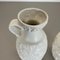 German White Floral Fat Lava Op Art Pottery Vase from BAY Ceramics, Set of 2, Image 8