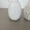 German White Floral Fat Lava Op Art Pottery Vase from BAY Ceramics, Set of 2, Image 6