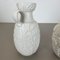 German White Floral Fat Lava Op Art Pottery Vase from BAY Ceramics, Set of 2, Image 16