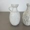 German White Floral Fat Lava Op Art Pottery Vase from BAY Ceramics, Set of 2 5