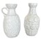 German White Floral Fat Lava Op Art Pottery Vase from BAY Ceramics, Set of 2 1