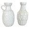 German White Floral Fat Lava Op Art Pottery Vase from BAY Ceramics, Set of 2, Image 1