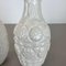 German White Floral Fat Lava Op Art Pottery Vase from BAY Ceramics, Set of 2 12