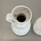 German White Floral Fat Lava Op Art Pottery Vase from BAY Ceramics, Set of 2, Image 9