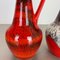 Mehrfarbige deutsche Fat Lava Op Art Keramik Vase von BAY Ceramics, 1970er, 2er Set 6