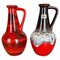 Mehrfarbige deutsche Fat Lava Op Art Keramik Vase von BAY Ceramics, 1970er, 2er Set 1