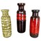 Vintage German Pottery Fat Lava Vases from Scheurich, 1970s, Set of 3, Image 1