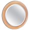 Mid-Century Modern Italian Round Wall Mirror with Pink Glass, 1960s, Image 1