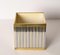 Mid-Century Italian Cubic Brass and Chromed Metal Newspaper Rack, 1970s 10