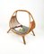 Midcentury Rattan & Bamboo Curved Magazine Rack, Italy, 1960s 8