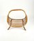 Midcentury Rattan & Bamboo Curved Magazine Rack, Italy, 1960s 6