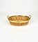 Midcentury Rattan & Brass Centerpiece Basket, Italy, 1970s, Image 2