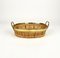 Midcentury Rattan & Brass Centerpiece Basket, Italy, 1970s 4