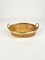 Midcentury Rattan & Brass Centerpiece Basket, Italy, 1970s, Image 8