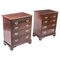 Vintage 20th Century Flame Mahogany Bedside Cabinets with Drawers, Set of 2 1