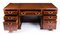 20th Century Chippendale Revival Flame Mahogany Pedestal Desk, Image 11