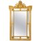Espejo Louis Revival francés antiguo de madera dorada, Imagen 1