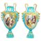 Antique 18th Century French Porcelain Blue Celeste Vases, Set of 2 1