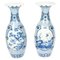 Antique Japanese Meiiji Imari Blue & White Arita Porcelain Temple Vases, Set of 2 1