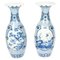Vases Temple Meiiji Imari Anciens en Porcelaine Arita Bleus et Blancs, Japon, Set de 2 1