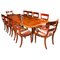 Twin Pillar Dining Table & Chairs by William Tillman, Set of 11 1