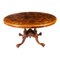 Antique 19th Century Victorian Burr Walnut Oval Loo Table 1