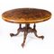 Antique Victorian Burr Walnut Oval Loo Dining Table & Chairs, Set of 5, Image 2