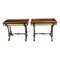 Antique 19th Century Amboyna Card Console Tables with Porcelain Plaques, Set of 2, Image 1