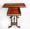 Antique 19th Century Amboyna Card Console Tables with Porcelain Plaques, Set of 2 19