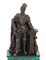 Escultura francesa antigua de bronce y malaquita de un caballero con armadura, Imagen 11