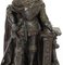 Escultura francesa antigua de bronce y malaquita de un caballero con armadura, Imagen 8