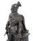 Escultura francesa antigua de bronce y malaquita de un caballero con armadura, Imagen 4
