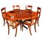 Tavolo da pranzo rotondo con sei sedie di William Tillman, XX secolo, set di 7, Immagine 1