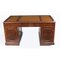 Flame Mahogany & Crossbanded Pedestal Desk, 20th Century 20