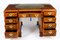 Victorian Revival Burr Walnut Pedestal Desk, 20th Century, Image 10