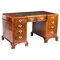 Victorian Revival Burr Walnut Pedestal Desk, 20th Century 1