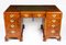 Victorian Revival Burr Walnut Pedestal Desk, 20th Century 2