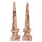 Pink Marble Obelisks, Mid-20th Century, Set of 2 1