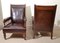 19th Century English Leather Armchairs, Set of 2 3