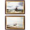 Gustave De Bréanski, pinturas de paisajes marinos, siglo XIX, óleo sobre lienzo, enmarcado. Juego de 2, Imagen 1